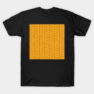 Orange Chunky Knit Blanket Pattern T-Shirt